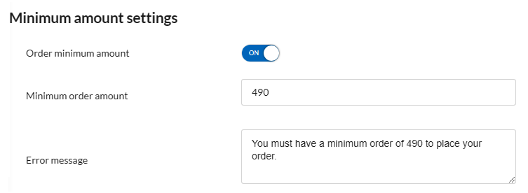 Minimum Order Amount