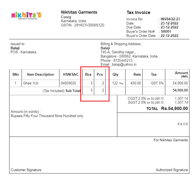 Multiple Unit for Items | Output Books - GST Billing Software